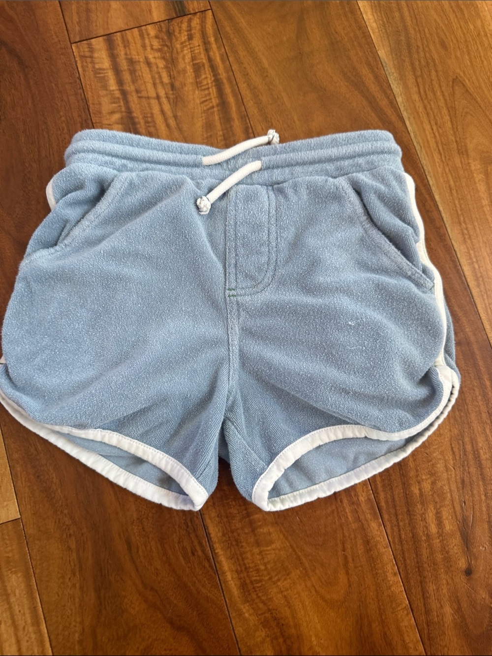 Light Blue Terry Cloth Kids Shorts - Casual Lounge Shorts